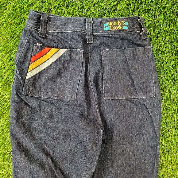 Vintage 80s Moodys-Goose Jeans Womens 00 22x34 Flared - Picture 11 of 16